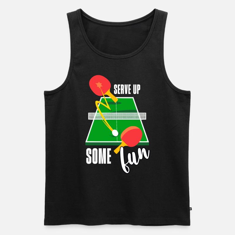 Lustiger Ping Pong Spruch - Männer Premium Bio Tank Top - Schwarz