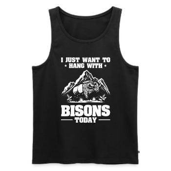 Buffalo Bison - Men's Premium Organic Tank Top - black - Front - Michal (187cm)