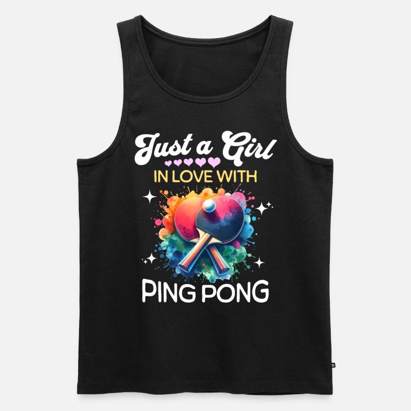 Ping Pong Mädchen - Männer Premium Bio Tank Top - Schwarz