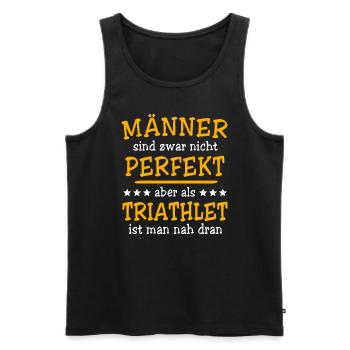 Triathlete Triathlon - Men's Premium Organic Tank Top - black - Front - AI Model Male 178 light (178cm)