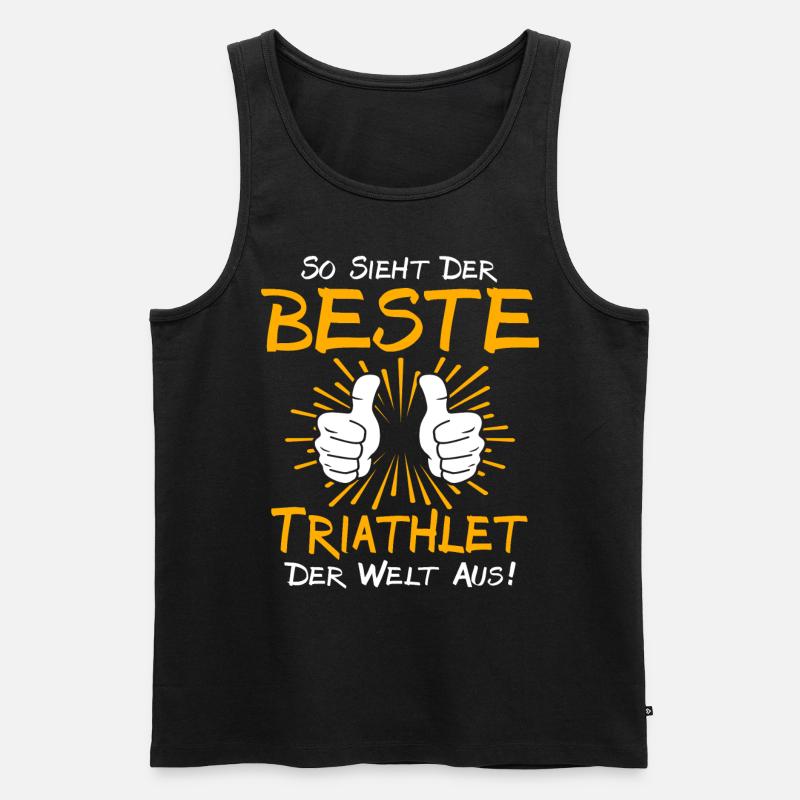 Triathlet Geschenkidee - Männer Premium Bio Tank Top - Schwarz
