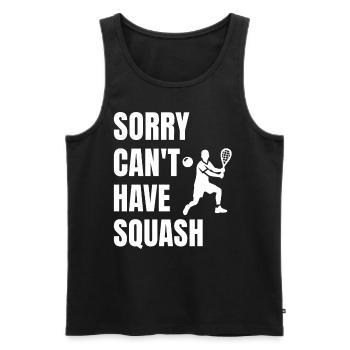 Funny Squash Saying - Men's Premium Organic Tank Top - black - Front - AI Model Male 178 light (178cm)