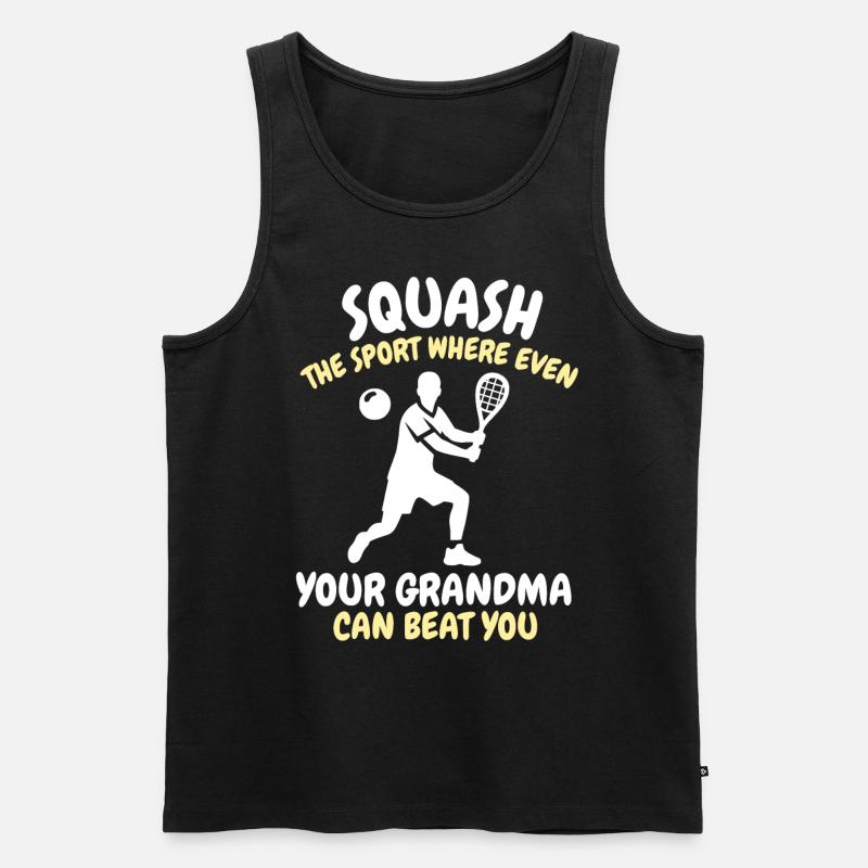 Lustiger Squash Spruch - Männer Premium Bio Tank Top - Schwarz