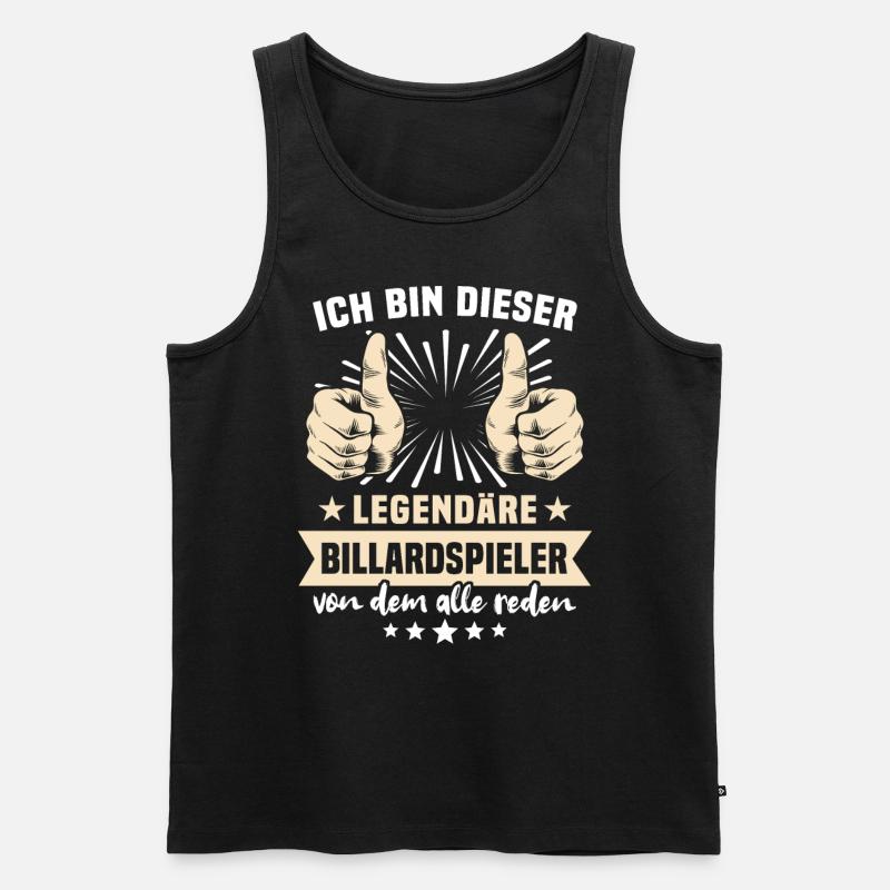 Billardspieler Sprüche - Männer Premium Bio Tank Top - Schwarz