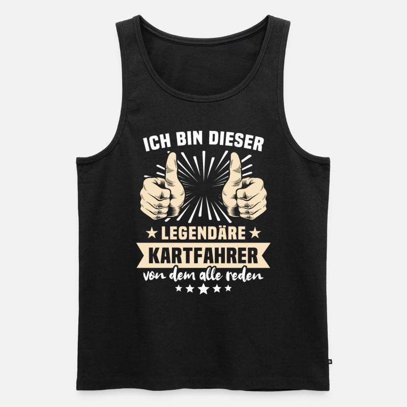 Kartfahrer Sprüche - Männer Premium Bio Tank Top - Schwarz