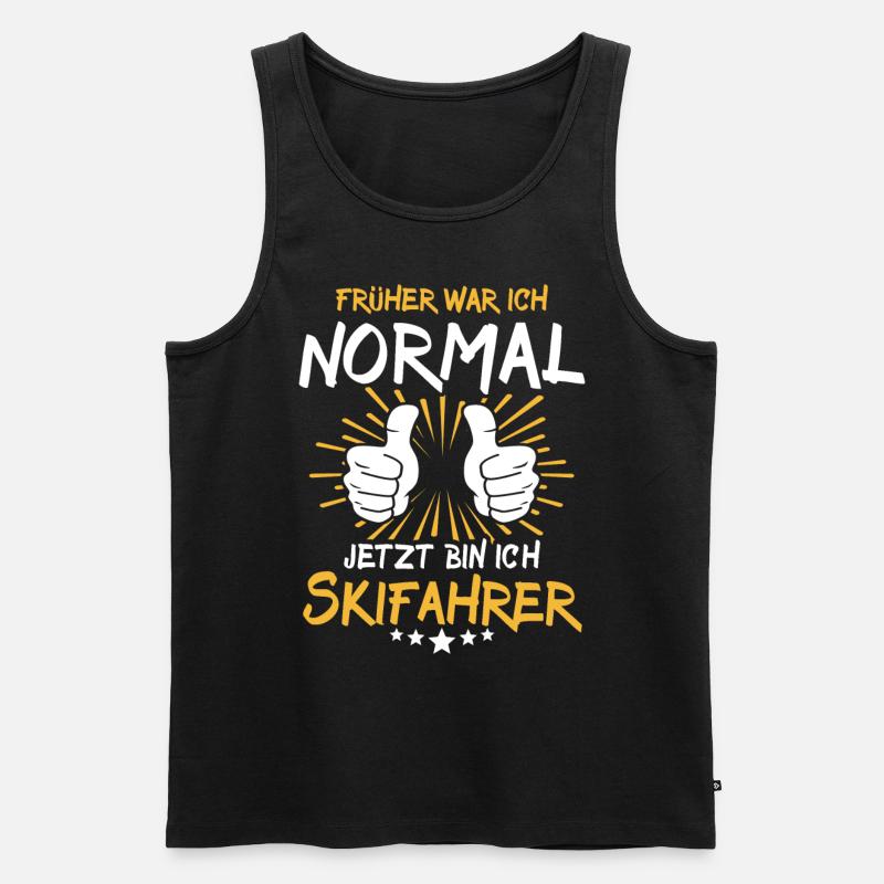 Skifahrer Spruch - Männer Premium Bio Tank Top - Schwarz