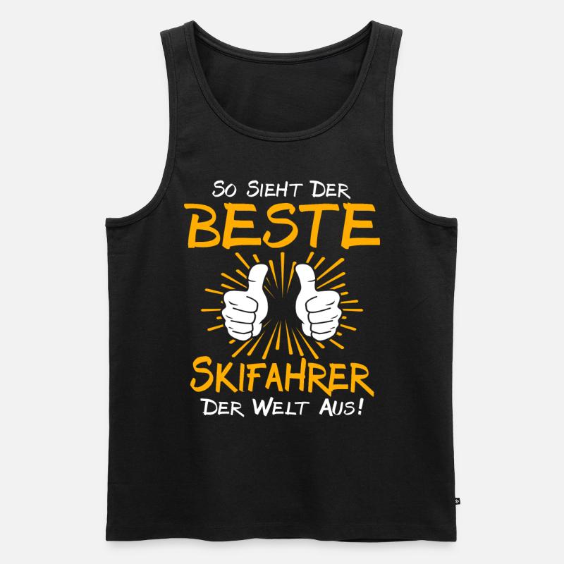 Skifahrer Geschenkidee - Männer Premium Bio Tank Top - Schwarz