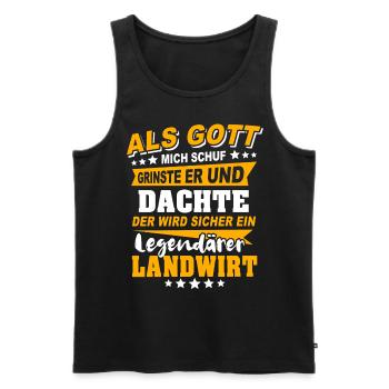 Dictons fermiers - Débardeur bio Premium Homme - noir - Devant - Michal (187cm)