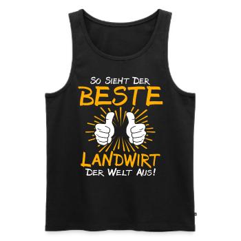 Landwirt Geschenkidee - Männer Premium Bio Tank Top - Schwarz - Vorne - Michal (187cm)