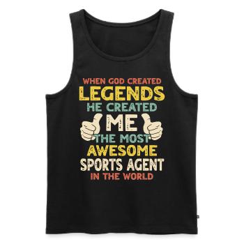 Sports agent - Men's Premium Organic Tank Top - black - Front - Michal (187cm)