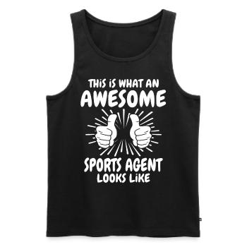 Sports agent - Men's Premium Organic Tank Top - black - Front - Michal (187cm)