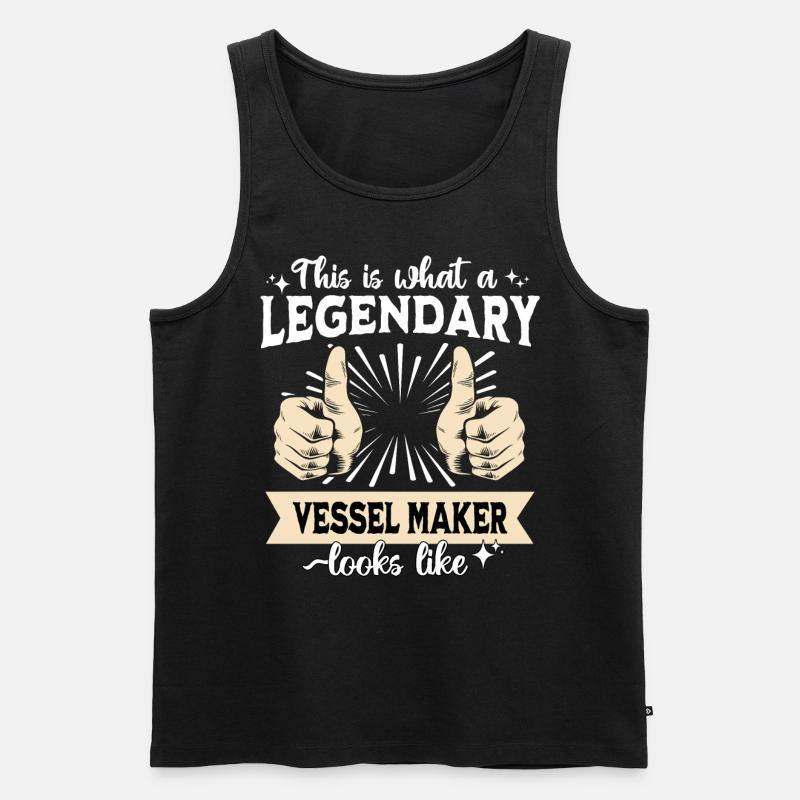 Legendärer Schiffbauer - Männer Premium Bio Tank Top - Schwarz