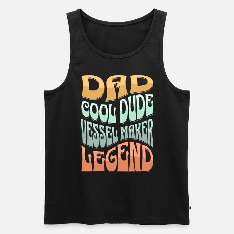 Papa Schiffbauer - Männer Premium Bio Tank Top - Schwarz