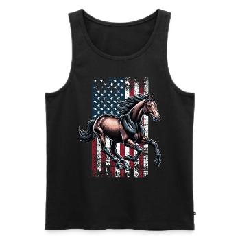 Standardbred US Traber - Männer Premium Bio Tank Top - Schwarz - Vorne - Michal (187cm)