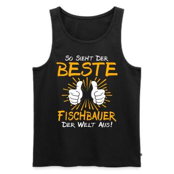Fischbauer Geschenkidee - Männer Premium Bio Tank Top - Schwarz - Vorne - AI Model Male 178 light (178cm)