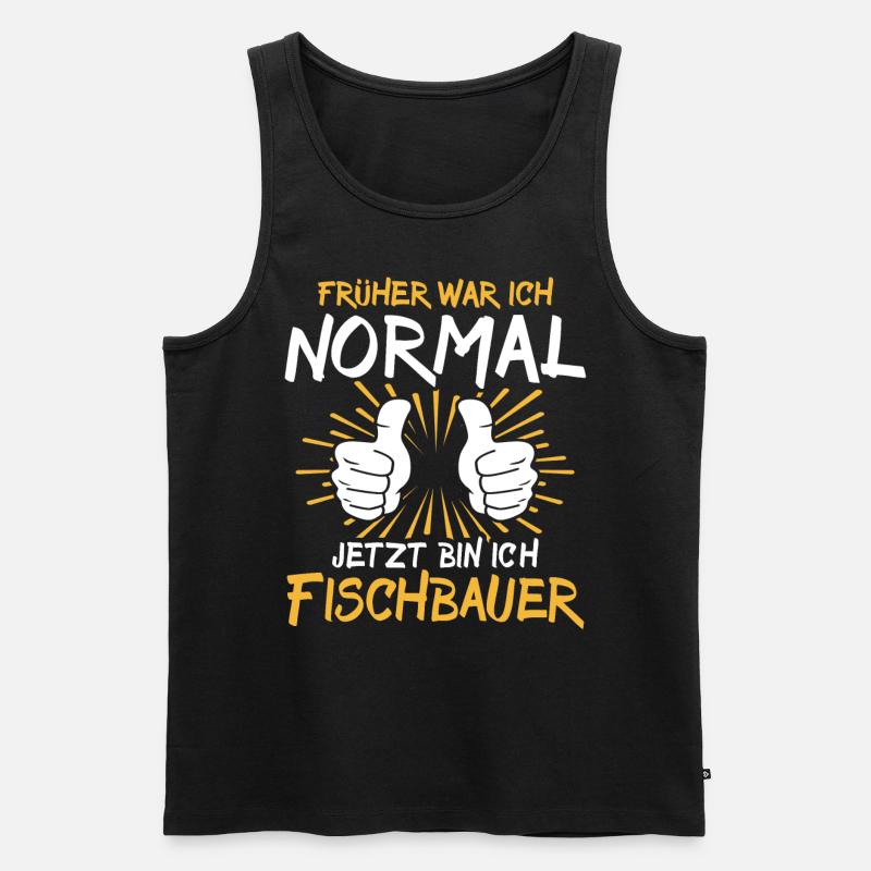 Fischbauer Spruch - Männer Premium Bio Tank Top - Schwarz