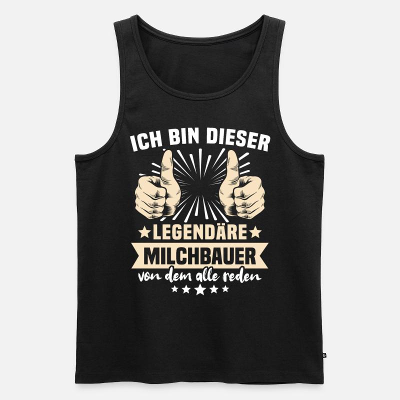 Milchbauer Sprüche - Männer Premium Bio Tank Top - Schwarz