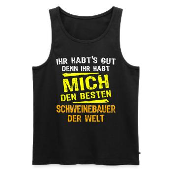 Pig farmer gift - Men's Premium Organic Tank Top - black - Front - Michal (187cm)