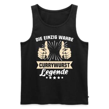 Currywurst sayings - Men's Premium Organic Tank Top - black - Front - AI Model Male 178 light (178cm)