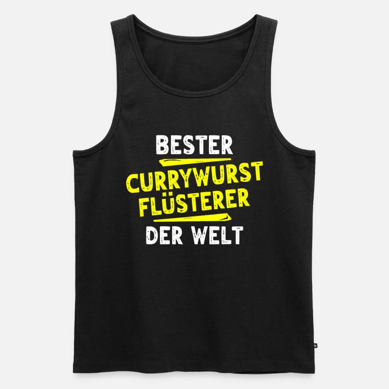 Currywurst Geschenk - Männer Premium Bio Tank Top - Schwarz