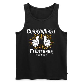 Currywurst Saying - Men's Premium Organic Tank Top - black - Front - AI Model Male 178 light (178cm)