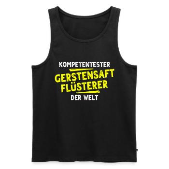 Barley Juice Gift - Men's Premium Organic Tank Top - black - Front - Michal (187cm)