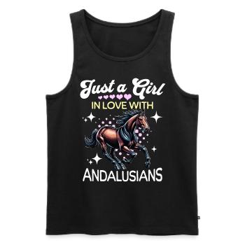 Andalusier Mädchen Andalusian - Männer Premium Bio Tank Top - Schwarz - Vorne - Michal (187cm)