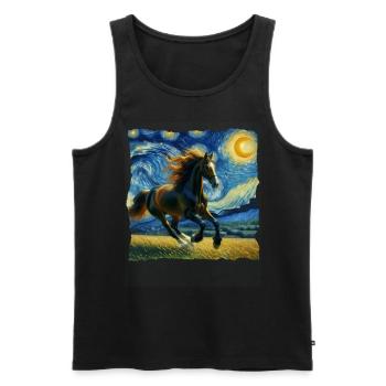 Nuit étoilée andalouse - Débardeur bio Premium Homme - noir - Devant - AI Model Male 178 light (178cm)