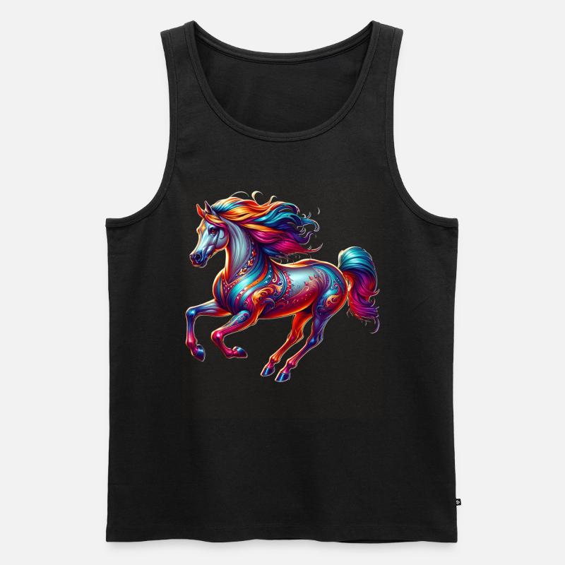 Andalusier Pferd - Männer Premium Bio Tank Top - Schwarz