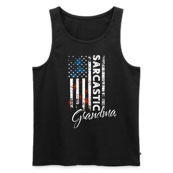 Sarkastischer Oma - Männer Premium Bio Tank Top - Schwarz - Vorne - AI Model Male 178 light (178cm)