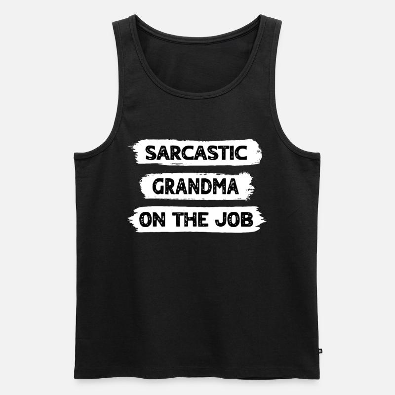 Sarkasmus Oma - Männer Premium Bio Tank Top - Schwarz