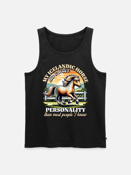 Icelandic Horse Sayings - Men's Premium Organic Tank Top - black