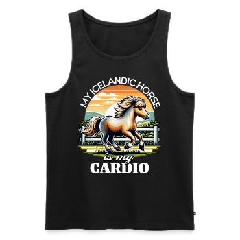 Icelandic Horse Icelandic Horse - Men's Premium Organic Tank Top - black - Front - Michal (187cm)