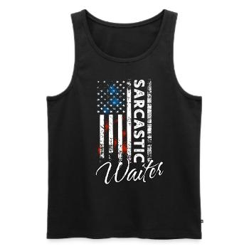 Sarkastischer Kellner - Männer Premium Bio Tank Top - Schwarz - Vorne - AI Model Male 178 light (178cm)