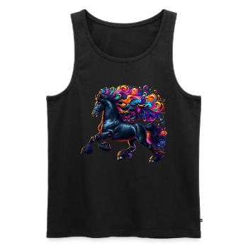 Friesian Horse Pferd - Men's Premium Organic Tank Top - black - Front - AI Model Male 178 light (178cm)