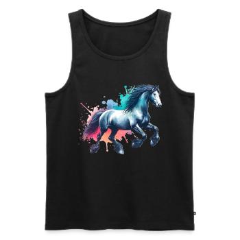 Friesian Horse Friesenpferd Pferd - Men's Premium Organic Tank Top - black - Front - AI Model Male 178 light (178cm)