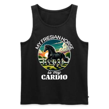 Friesian Horse Pferd - Men's Premium Organic Tank Top - black - Front - AI Model Male 178 light (178cm)