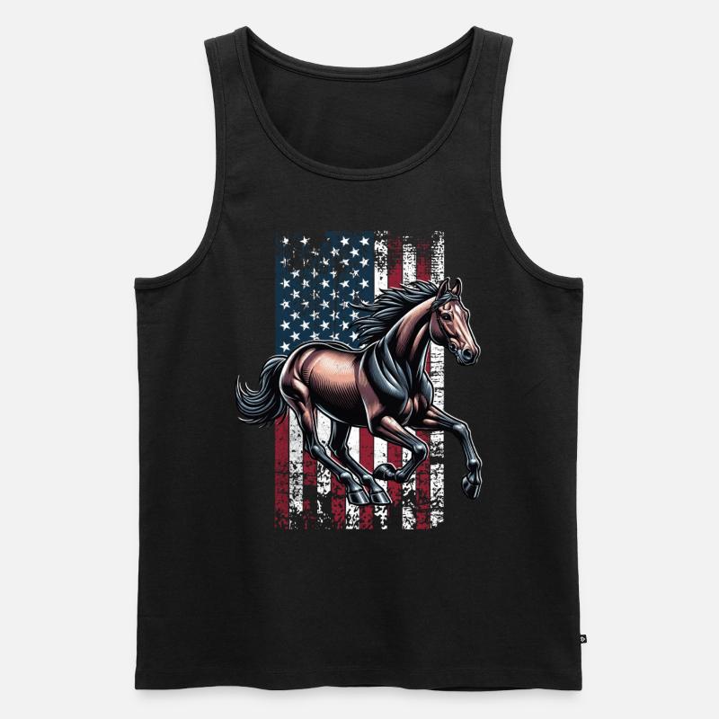Irish Draught US Irisches Zugpferd - Männer Premium Bio Tank Top - Schwarz