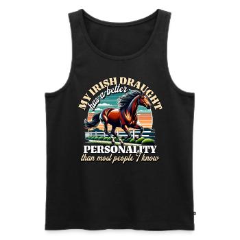 Irish Draft Horse Sayings Irish Draught - Men's Premium Organic Tank Top - black - Front - AI Model Male 178 light (178cm)