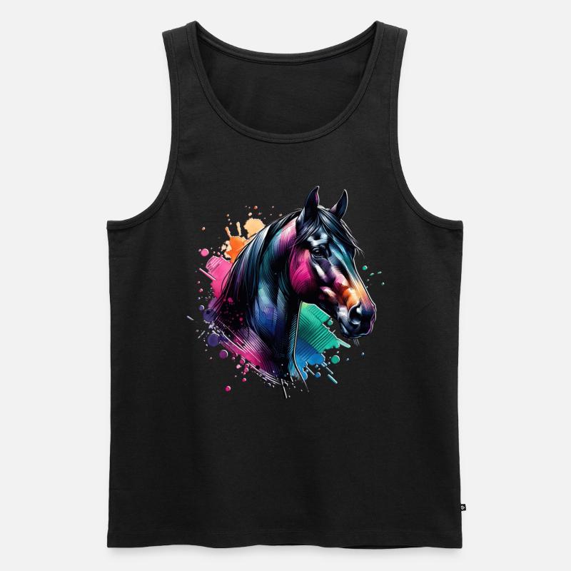 Irisches Zugpferd Motiv Pferd - Männer Premium Bio Tank Top - Schwarz