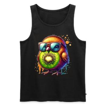 Neuseeland Kiwi - Männer Premium Bio Tank Top - Schwarz - Vorne - Michal (187cm)