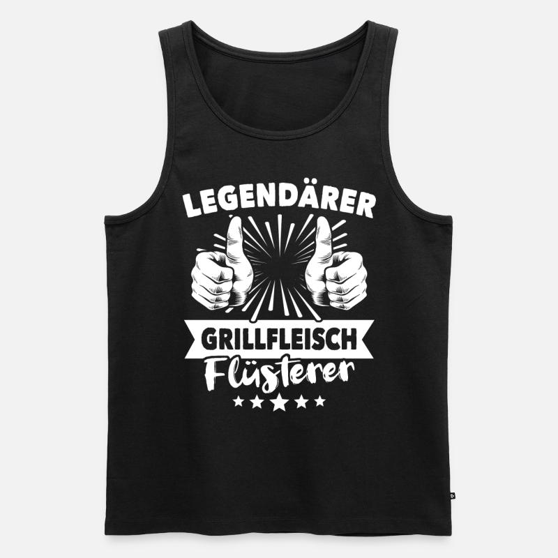 Grillfleisch Legende - Männer Premium Bio Tank Top - Schwarz