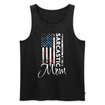 Sarkastische Mama - Männer Premium Bio Tank Top - Schwarz - Vorne - AI Model Male 178 light (178cm)