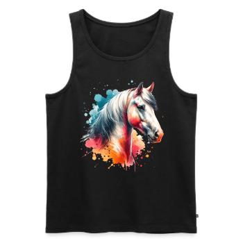 Paso Fino Motif Horse - Men's Premium Organic Tank Top - black - Front - AI Model Male 178 light (178cm)