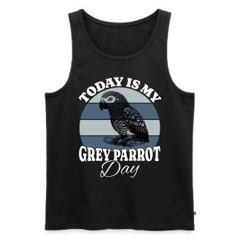 African grey parrot Grey Parrot - Men's Premium Organic Tank Top - black - Front - AI Model Male 178 light (178cm)