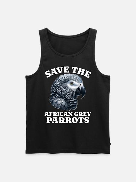 Graupapagei Save Grey Parrot - Männer Premium Bio Tank Top - Schwarz