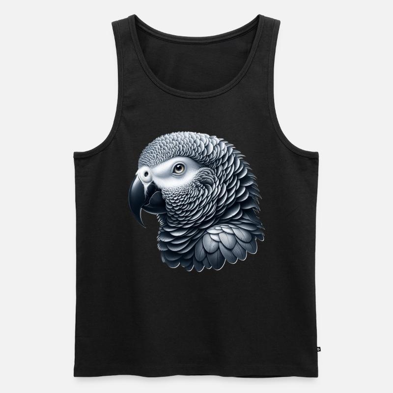 Graupapagei - Männer Premium Bio Tank Top - Schwarz