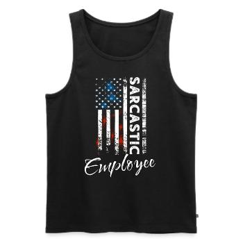 Sarkastischer Mitarbeiter - Männer Premium Bio Tank Top - Schwarz - Vorne - AI Model Male 178 light (178cm)