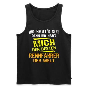 rRennfahrer Geschenk - Männer Premium Bio Tank Top - Schwarz - Vorne - Michal (187cm)