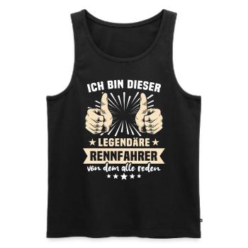 Dictons de coureur - Débardeur bio Premium Homme - noir - Devant - AI Model Male 178 light (178cm)